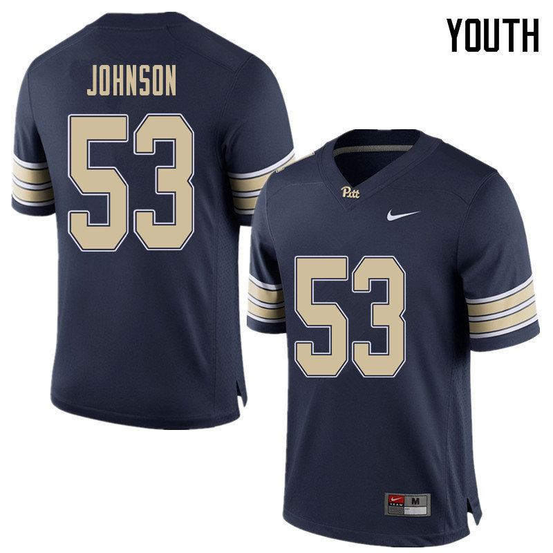 Youth #53 Dorian Johnson Pittsburgh Panthers College Football Jerseys Sale-Home Blue